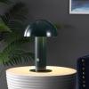 JONATHAN Y JYL7115B Boletus 10.75″ Contemporary Bohemian Rechargeable/Cordless Portable Iron Integrated LED Mushroom Table Lamp Modern, Coastal Bedside Desk Nightstand Lamp, White(Forest Green)