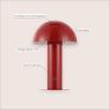 JONATHAN Y JYL7115B Boletus 10.75″ Contemporary Bohemian Rechargeable/Cordless Portable Iron Integrated LED Mushroom Table Lamp Modern, Coastal Bedside Desk Nightstand Lamp, White(Red)