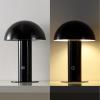 JONATHAN Y JYL7115B Boletus 10.75″ Contemporary Bohemian Rechargeable/Cordless Portable Iron Integrated LED Mushroom Table Lamp Modern, Coastal Bedside Desk Nightstand Lamp, White(Black)
