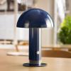 JONATHAN Y JYL7115B Boletus 10.75″ Contemporary Bohemian Rechargeable/Cordless Portable Iron Integrated LED Mushroom Table Lamp Modern, Coastal Bedside Desk Nightstand Lamp, White(Navy)