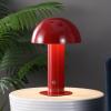 JONATHAN Y JYL7115B Boletus 10.75″ Contemporary Bohemian Rechargeable/Cordless Portable Iron Integrated LED Mushroom Table Lamp Modern, Coastal Bedside Desk Nightstand Lamp, White(Red)