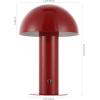 JONATHAN Y JYL7115B Boletus 10.75″ Contemporary Bohemian Rechargeable/Cordless Portable Iron Integrated LED Mushroom Table Lamp Modern, Coastal Bedside Desk Nightstand Lamp, White(Red)