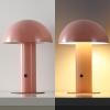 JONATHAN Y JYL7115B Boletus 10.75″ Contemporary Bohemian Rechargeable/Cordless Portable Iron Integrated LED Mushroom Table Lamp Modern, Coastal Bedside Desk Nightstand Lamp, White(Pink)