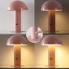 JONATHAN Y JYL7115B Boletus 10.75″ Contemporary Bohemian Rechargeable/Cordless Portable Iron Integrated LED Mushroom Table Lamp Modern, Coastal Bedside Desk Nightstand Lamp, White(Pink)