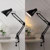 JONATHAN Y JYL7125A Odile 28.5″ Adjustable Articulated Clamp-On LED Task Lamp, Classic, Coastal, Industrial, Vintage, Farmhouse, Traditional for Bedroom, Living Room, Office, Black(Black)