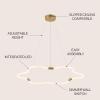 JONATHAN Y JYL7143A Nuvola 31.5″ Contemporary Minimalist Metal/Acrylic Adjustable Dimmable Cloud Integrated LED Chandelier, Brass Gold for Bedroom, Living Room, Kitchen, Home Office, Kids Room(Brass Gold)