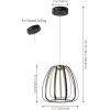 JONATHAN Y JYL7149A Gigi 11.5″ Modern Glam Metal Adjustable Dimmable Stripe Cage Integrated LED Pendant, Black/Gold Painting for Bedroom, Living Room, Dining Room(11.5″L x 11.5″W x 73.0″H)