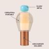 JONATHAN Y JYL7161B Evonne 10.75″ Modern Glam Candle-Style Rechargeable/Cordless Dimmable Integrated LED Table Lamp with Touch Sensor Bedroom, Living Room, Office, Dining Room, Blue/Cooper/Amber(Blue/Copper/Amber)