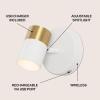 JONATHAN Y JYL7162A Paola 6″ 1-Light Modern Adjustable Head Integrated Dimmable LED Rechargeable Wall Spotlight with Touch Sensor for Bedroom, Living Room, Kitchen, Office, Black/Brass Gold(White/Brass Gold)