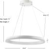 JONATHAN Y JYL7200B Baxter 23.5″ 1-Light Modern Contemporary Aluminum Integrated LED Hoop Pendant Coastal, Industrial, Minimalist Bedroom Living Room, Black(Matte White)