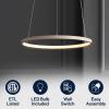 JONATHAN Y JYL7203A Brice 23.75′ Round Integrated LED Metal Pendant Chandelier Modern Contemporary Transitional Dining Room Living Room Kitchen Foyer Bedroom Hallway, Matte Black(Beige)