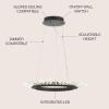 JONATHAN Y JYL7212A Elsa 24″ Adjustable Integrated LED Modern Crystal Pendant Modern Contemporary 4000K 21W Built-in Light for Kitchen Hallway Bathroom Commercial Office Closet, Black/Clear