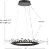 JONATHAN Y JYL7212A Elsa 24″ Adjustable Integrated LED Modern Crystal Pendant Modern Contemporary 4000K 21W Built-in Light for Kitchen Hallway Bathroom Commercial Office Closet, Black/Clear