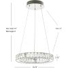 JONATHAN Y JYL7218A Reese 15.7″ Adjustable Integrated LED Metal/Crystal Chandelier, Contemporary Glam 4000K 24W Built-in Light for Kitchen Hallway Bathroom Commercial Office Living Room, Chrome/Clear