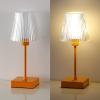 JONATHAN Y JYL7225C Oscar 12.5″ Modern Industrial Rechargeable/Cordless Portable Iron/Acrylic Integrated LED Table Lamp with Ribbed Shade Classic, Contemporary Bedside Desk Nightstand Lamp, Orange(Orange)