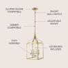 JONATHAN Y JYL7403C Ruth 11″ 4 Light Traditional Classic Lantern Metal/Glass LED Pendant Modern Industrial Farmhouse Dining Room Living Room Kitchen Foyer Bedroom Hallway, Gold(Gold)