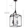 JONATHAN Y JYL7403C Ruth 11″ 4 Light Traditional Classic Lantern Metal/Glass LED Pendant Modern Industrial Farmhouse Dining Room Living Room Kitchen Foyer Bedroom Hallway, Gold(Oil Rubbed Bronze/Clear)