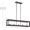 JONATHAN Y JYL7414A Anna 38.5″ Linear 5-Light Metal/Glass LED Pendant Contemporary Transitional Traditional Dimmable Dining Room Living Room Kitchen Foyer Bedroom Hallway, Oil Rubbed Bronze/Clear(Oil Rubbed Bronze/Clear)