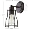 JONATHAN Y JYL7415A Evelyn 5.13″ 1-Light Metal Industrial Vanity Light Contemporary Transitional Reversible 2200K Edison 25W Bulb Included for Bathroom Hallway Living Room Bedroom Mirror, Chrome(Oil-Rubbed Bronze)