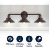 JONATHAN Y JYL7424A June 17.5″ 2-Light Metal Shade Farmhouse Sconce Contemporary Transitional 2200K Edison 25W Bulbs Included for Bedroom Living Room Bathroom, Vanity Lighting, Chrome(Oil-Rubbed Bronze)