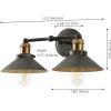 JONATHAN Y JYL7424A June 17.5″ 2-Light Metal Shade Farmhouse Sconce Contemporary Transitional 2200K Edison 25W Bulbs Included for Bedroom Living Room Bathroom, Vanity Lighting, Chrome(Rustic Dark Gray/Brass Gold)