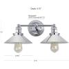 JONATHAN Y JYL7424A June 17.5″ 2-Light Metal Shade Farmhouse Sconce Contemporary Transitional 2200K Edison 25W Bulbs Included for Bedroom Living Room Bathroom, Vanity Lighting, Chrome(Chrome)