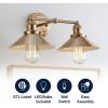JONATHAN Y JYL7424A June 17.5″ 2-Light Metal Shade Farmhouse Sconce Contemporary Transitional 2200K Edison 25W Bulbs Included for Bedroom Living Room Bathroom, Vanity Lighting, Chrome(Brass Gold)
