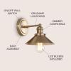 JONATHAN Y JYL7429A August 7.8″ 1-Light Metal Shade Farmhouse Sconce Contemporary Transitional 2200K Edison 25W Bulb Included for Bedroom Living Room Bathroom, Vanity Lighting, Brass Gold(Brass Gold)