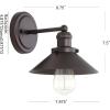 JONATHAN Y JYL7429A August 7.8″ 1-Light Metal Shade Farmhouse Sconce Contemporary Transitional 2200K Edison 25W Bulb Included for Bedroom Living Room Bathroom, Vanity Lighting, Brass Gold(Oil-Rubbed Bronze)