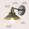 JONATHAN Y JYL7429A August 7.8″ 1-Light Metal Shade Farmhouse Sconce Contemporary Transitional 2200K Edison 25W Bulb Included for Bedroom Living Room Bathroom, Vanity Lighting, Brass Gold(Rustic Dark Gray/Brass Gold)
