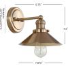 JONATHAN Y JYL7429A August 7.8″ 1-Light Metal Shade Farmhouse Sconce Contemporary Transitional 2200K Edison 25W Bulb Included for Bedroom Living Room Bathroom, Vanity Lighting, Brass Gold(Brass Gold)