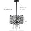 JONATHAN Y JYL7464A Gigi 17″ Metal/Crystal Adjustable LED Drop Pendant, Glam, Contemporary, Dimmable Dining Room, Living Room, Kitchen, Foyer, Black(13 in)