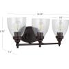 JONATHAN Y JYL7470B Marais 22.5″ 3-Light Metal/Glass LED Wall Sconce Traditional 2700K LED 4W Bulbs Reversible Entryway Lobby Kitchen Bathroom Bedroom Living Room Hallway, Chrome(Oil-Rubbed Bronze)