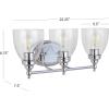 JONATHAN Y JYL7470B Marais 22.5″ 3-Light Metal/Glass LED Wall Sconce Traditional 2700K LED 4W Bulbs Reversible Entryway Lobby Kitchen Bathroom Bedroom Living Room Hallway, Chrome(Chrome)