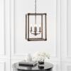 JONATHAN Y JYL7475A Magnolia 12.13″ 4-Light Adjustable Iron Rustic Farmhouse LED Pendant Bohemian Industrial Vintage Cottage Dimmable Dining Room Living Room Kitchen Foyer Bedroom Hallway, Brown(12.13″ 4-Light)