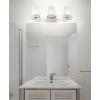 JONATHAN Y JYL7485A Fairfax 14.25″ 2-Light Metal/Frosted Glass Contemporary Glam LED Vanity Light Modern Transitional 2700K LED 9W Bulbs Included Bathroom Hallway Living Room Bedroom Mirror, Chrome(3 Bulb)