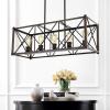 JONATHAN Y JYL7501A Ferme 16″ 3-Light Adjustable Iron Rustic Farmhouse LED Pendant Industrial Vintage Cottage Dimmable Dining Room Living Room Kitchen Foyer Bedroom Hallway, Oil Rubbed Bronze/Brown(30″ 5-Light)
