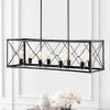 JONATHAN Y JYL7501A Ferme 16″ 3-Light Adjustable Iron Rustic Farmhouse LED Pendant Industrial Vintage Cottage Dimmable Dining Room Living Room Kitchen Foyer Bedroom Hallway, Oil Rubbed Bronze/Brown(39″ 8-Light)