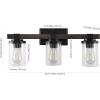 JONATHAN Y JYL7510A Bungalow 32″ 4-Light Iron/Seeded Glass Rustic Farmhouse LED Vanity Light, Oil Rubbed Bronze Cottage 2700K LED 4W Bulbs for Bedroom Livingroom Bathroom Hallway, Oil Rubbed Bronze(3 Bulb)