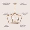 JONATHAN Y JYL7520C Gatsby 23″ 4-Light Adjustable Iron Rustic Glam LED Pendant Industrial Vintage Cottage Dimmable Dining Room Living Room Kitchen Foyer Bedroom Hallway, Gold(Gold)