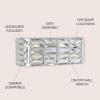 JONATHAN Y JYL7540A Evelyn Crystal Rectangle 24.25″ 3-Light Iron/Crystal Glam Modern LED Vanity Light Classic 2700K LED 2W Bulbs Included Bathroom Hallway Living Room Bedroom Mirror Cabinet, Chrome(2-Light)