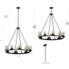 JONATHAN Y JYL7555A Athos 45.5″ 12-Light Iron Rustic Farmhouse Linear LED Chandelier Pendant Bohemian Cottage Rustic Dining Room Living Room Kitchen Foyer Bedroom Hallway, Oil Rubbed Bronze(33.5″ 8-Light)