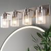 JONATHAN Y JYL7558A Irving 27.75″ 4-Light Modern Contemporary LED Vanity Light Glam Transitional 2700K 9W Bulbs Included Bathroom Hallway Living Room Bedroom Mirror Cabinet, Nickel(27.75″ 4-Light)