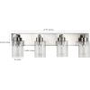 JONATHAN Y JYL7558A Irving 27.75″ 4-Light Modern Contemporary LED Vanity Light Glam Transitional 2700K 9W Bulbs Included Bathroom Hallway Living Room Bedroom Mirror Cabinet, Nickel(27.75″ 4-Light)