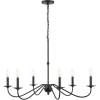 JONATHAN Y JYL7559A Wicklow 34.75″ 6-Light Bohemian Farmhouse Iron LED Chandelier Modern Contemporary Adjustable Dining Room Living Room Kitchen Island Foyer Bedroom Lobby, Oil Rubbed Bronze(Black)