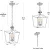 JONATHAN Y JYL7560B Camden 10″ 3-Light Iron Classic Midcentury Pendant Lantern Rustic Transitional Dining Room Living Room Kitchen Foyer Bedroom Hallway, Chrome(Chrome)