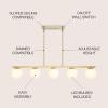 JONATHAN Y JYL7572A Luca Parisian 45.5″ 5-Light Modern Glam Iron Globe Linear LED Pendant Transitional Farmhouse Adjustable Dining Room Living Room Kitchen Island Foyer Bedroom, Brass Gold/White(Brass Gold)