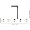 JONATHAN Y JYL7572A Luca Parisian 45.5″ 5-Light Modern Glam Iron Globe Linear LED Pendant Transitional Farmhouse Adjustable Dining Room Living Room Kitchen Island Foyer Bedroom, Brass Gold/White(Black)