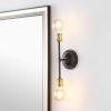 JONATHAN Y JYL7574A Jaxon 13.25″ 2-Light Industrial Farmhouse Iron LED Vanity Coastal Contemporary Bathroom Hallway Living Room Bedroom Mirror Cabinet, Oil Rubbed Bronze/Brass Gold