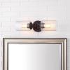 JONATHAN Y JYL7577C Jules Edison 16.5″ Cylinder 2-Light Iron/Seeded Glass Farmhouse Contemporary LED Vanity Rustic Modern Bohemian 2700K 4W Bulbs for Kitchen Bathroom Bedroom Living Room, Nickel(Oil-Rubbed Bronze)